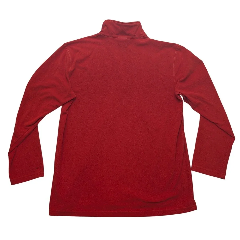 The North Face Fleece Pullover Mens XL Red TKA 100 Quarter Zip Mock Neck Logo